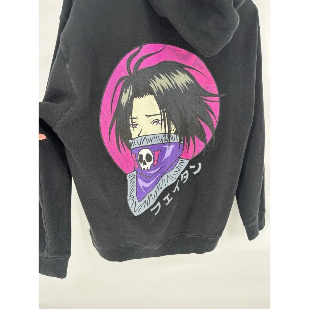 Rare Official Hunter X Hunter Hypland Feitan Graphic Black Hoodie Unisex Size M
